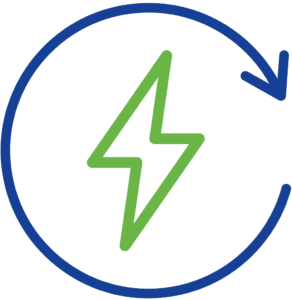 Pictogramme énergie représentant des données et indicateurs clés du secteur énergétique et de la transition énergétique
